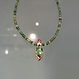 Halsschmuck: Silber, Gold, Turmalin, Rubin, Turmalinkette