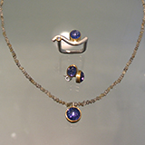 Set: Silber, Gold, Tansanit, Diamantkette