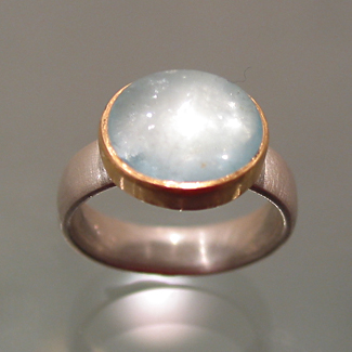 Ring: Silber, Aquamarin