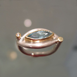 Ring: Silber, Gold, Aquamarin, Brillant