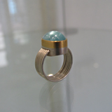 Ring: Silber, Gold, Aquamarin