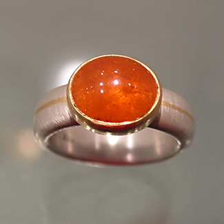 Ring: Silber, Gold, Feingold, Mandaringranat